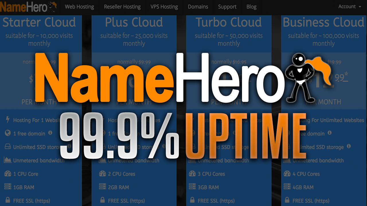 NameHero - 99.9% Uptime