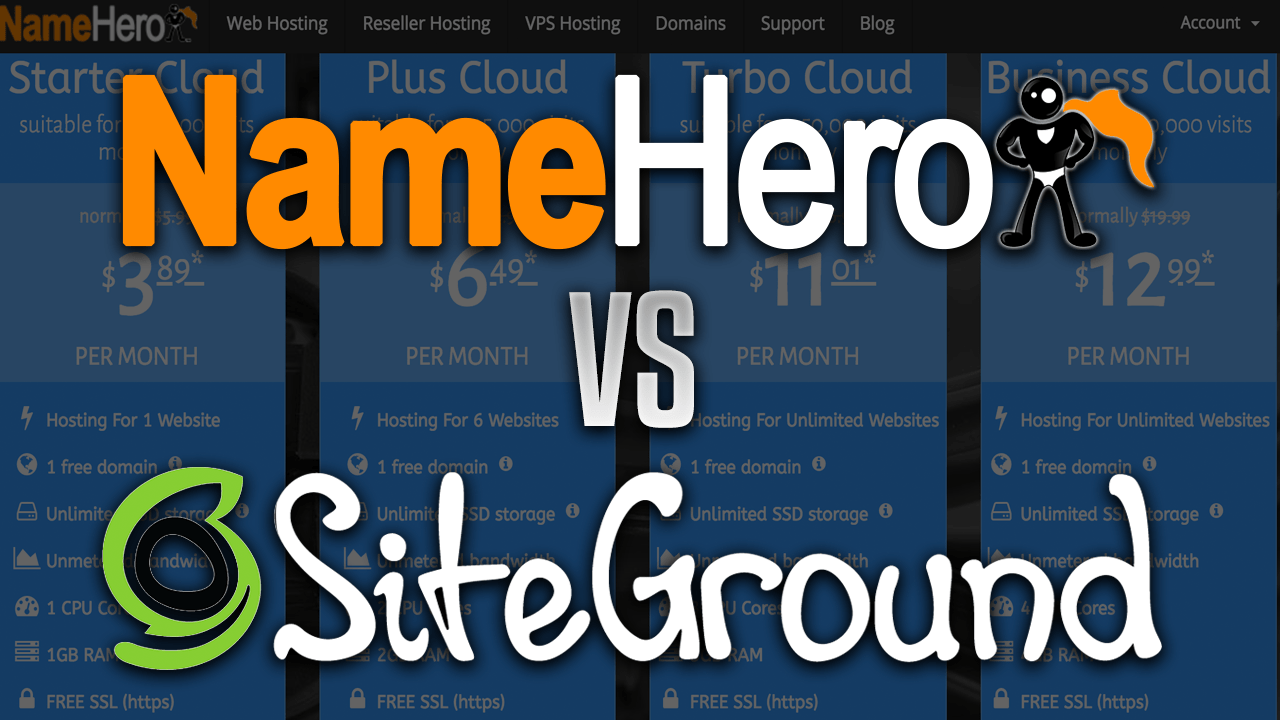 NameHero vs. SiteGround Web Hosting Review